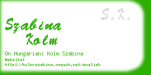 szabina kolm business card